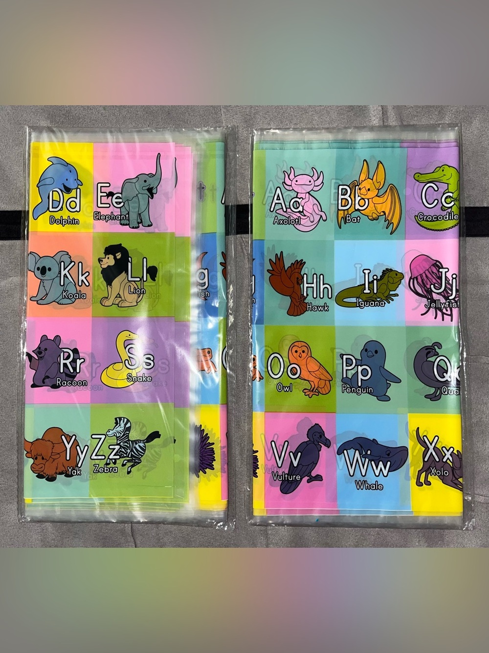 Set of 40 Disposable Kids Placemats with Adhesive Backing & ABC Design - NEW